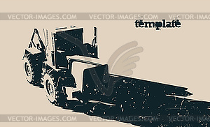 Tractor retro poster template - vector clip art