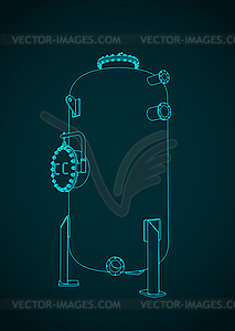 Vertical pressure tank - vector image