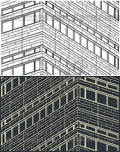 Building facade - color vector clipart