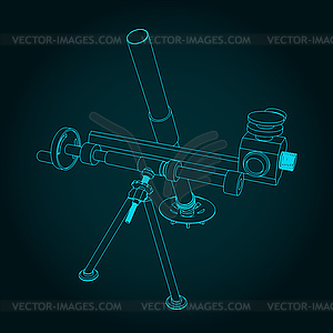 Mortar weapon system - vector clip art