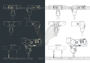 Тележка для чертежей мостового крана - изображение в векторе / векторный клипарт