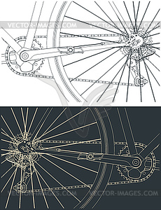 Bicycle chain drive - stock vector clipart