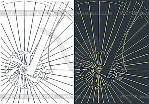 Bicycle fork front wheel - vector image