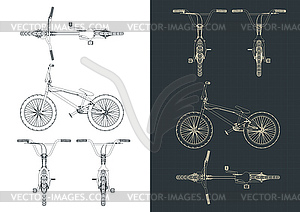 BMX bicycle blueprints - vector clipart