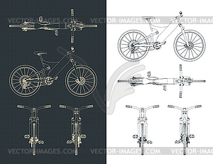 Electric bike blueprints - vector image