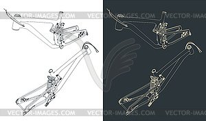 Bicycle frame drawings - vector image