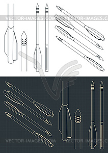 Crossbow bolt blueprints - vector image