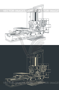 Milling CNC machine - vector image