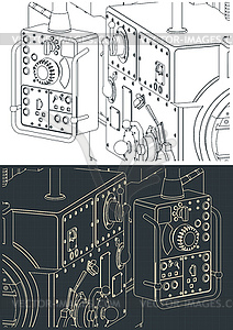 Milling machine control module - vector clip art