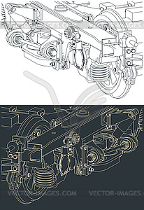 Railway bogie - vector clipart