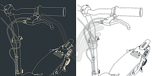Электрический скутер - изображение в векторном виде