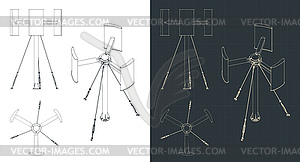 Vertical axis wind turbine power generator - vector image