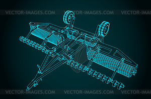 Heavy duty soil roller - vector image