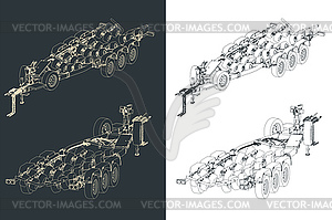 Tri axle boat trailer - vector clipart