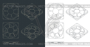 Fan for computer cases and CPU coolers - vector image