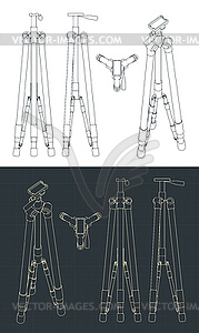 Чертежи штатива камеры - иллюстрация в векторном формате