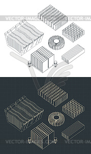 Комплект радиаторов - векторизованное изображение клипарта