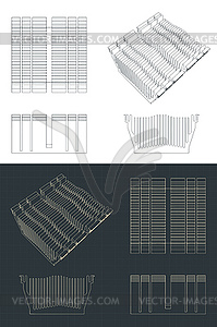 Passive cpu cooler cooler blueprints - vector clip art