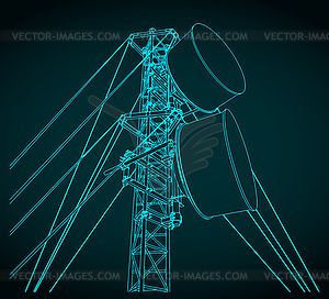 Cellular network base station - vector clip art