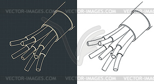 Electric cable structure - vector image