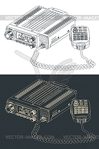 VHF and UHF transceiver - vector clipart