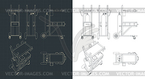 Чертежи сварочной тележки - клипарт Royalty-Free