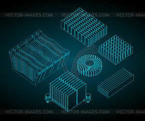 Heatsinks set - vector clipart