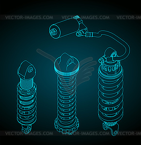 Shock absorber set - vector clipart