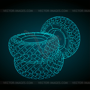 Truck tire drawings - vector image