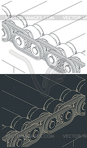 Roller conveyor mechanism - vector clipart