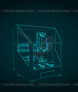 CNC milling - vector image