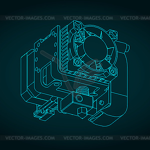3d printer extruder - vector image