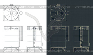 Storage tank blueprints - vector image