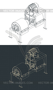 Industrial centrifugal air blower isometric - vector clipart / vector image