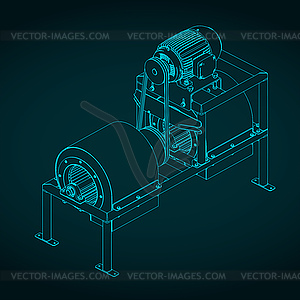 Industrial centrifugal air blower - vector image