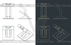 Boat engine control blueprints s - vector clip art