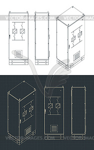 High voltage stabilizer blueprints - vector clip art