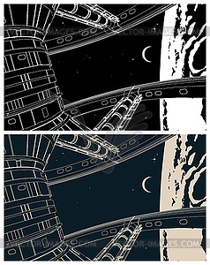 Space orbital station - vector image