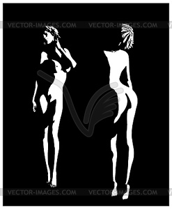 Красивое женское тело - векторный клипарт / векторное изображение