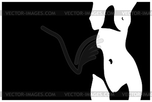 Naked female body - vector image