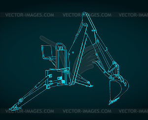 Backhoe loader - vector image