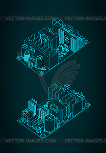 Power supply module - vector clipart