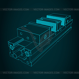 Machine vice for CNC machines - vector clipart