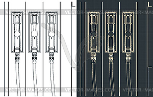 Gasoline pistols blueprints - vector clipart