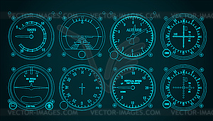 Airplane control panel - vector image