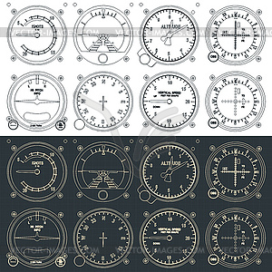 Airplane control panel - vector clip art