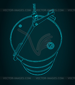 Drum lifter with barrel - vector clipart / vector image