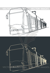 Modern tram s - vector clip art