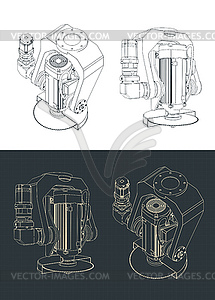 CNC Saw Head blueprints - vector image