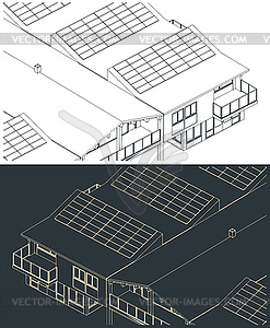 Проекты энергоэффективных таунхаусов - клипарт в векторном виде